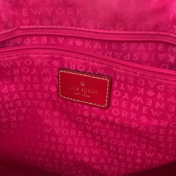 KATE SPADE Large Red Leather Tote Briefcase Shoulder Bag Excellent condition - Picture 4 of 8